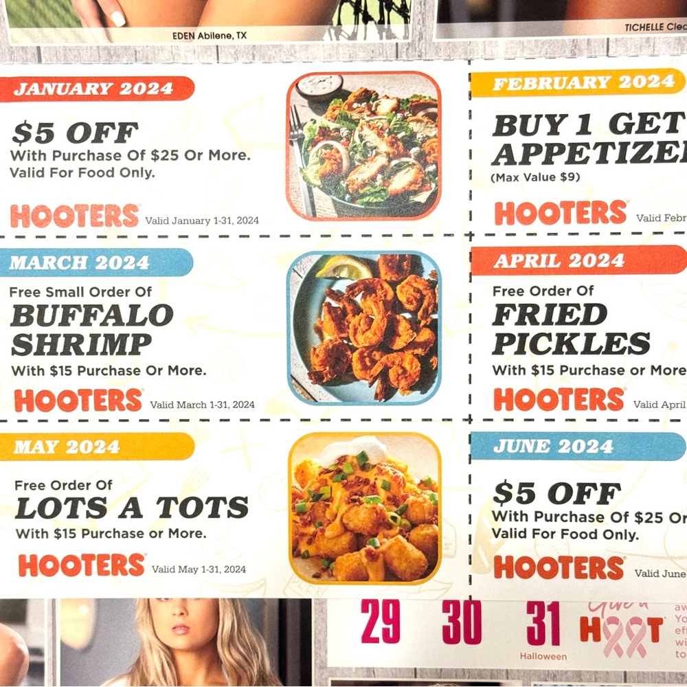 HOOTERS 2024 Calendar and Can Collie Combo Set NWT - Picture 10 of 13